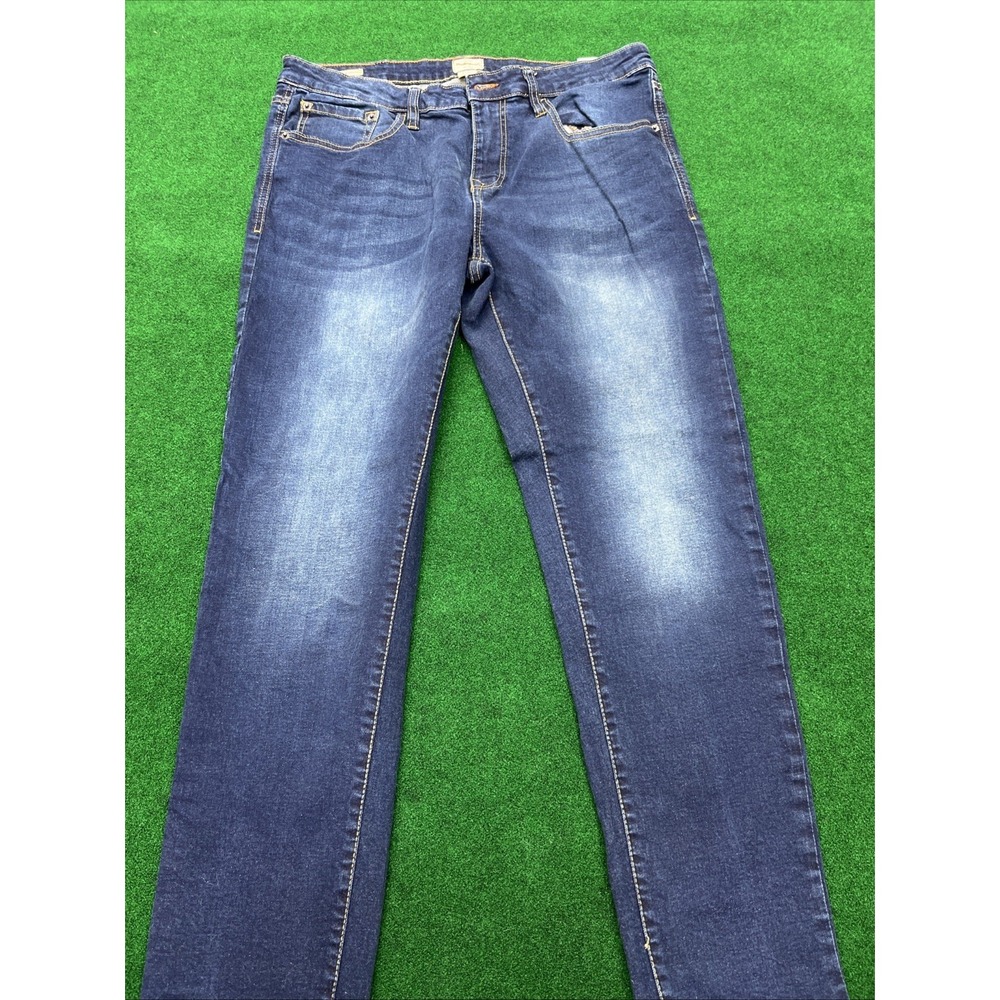 Weatherproof Vintage Mens Slim Fit Jeans Dark Wash Indigo Blue 36x32